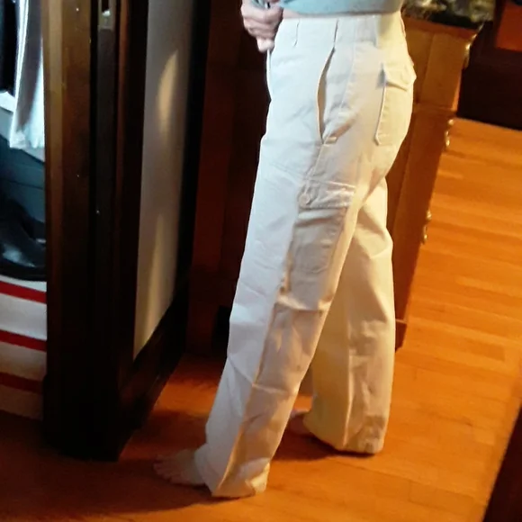 Vtg GAP factory Cargo Chinos/khakis,  cream, size 1 - Picture 3 of 8